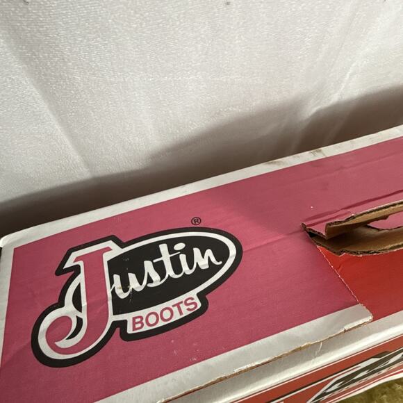 Justin Cowboy Boots BOX ONLY Texas Boot Maker Store Front Ads Retro Cowboy TX - Picture 5 of 11